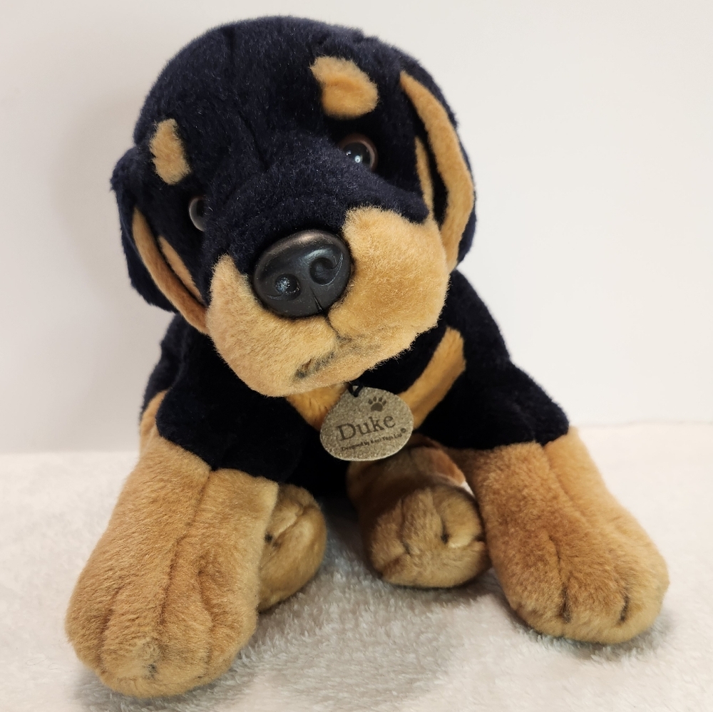 🐾Vintage Keel Toys UK Duke The Rottweiler Rare Weighted Plush 15" Long